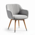 Silla de diseño moderno en tela gris con patas de madera 70 x 65 x 75cm