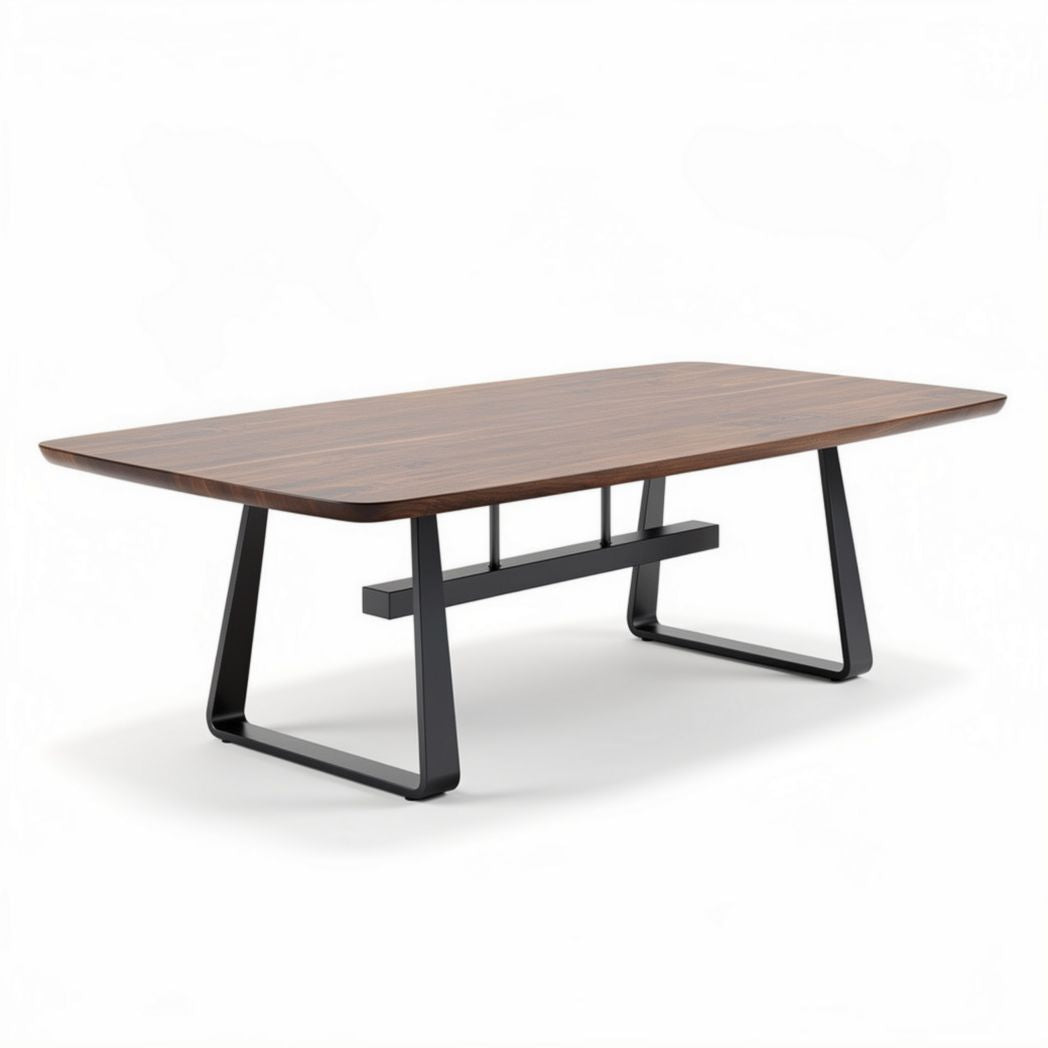 Mesa de comedor rectangular de madera y metal 180 x 90 x 75cm