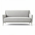sofá de tela gris claro de 180 x 80 x 75 cm con patas metálicas modernas