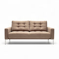 sofá moderno de tela color beige de 200 x 90 x 85 cm con patas de metal
