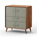 Mueble de almacenamiento de madera con tres cajones en color verde y marrón 80 x 40 x 80cm
