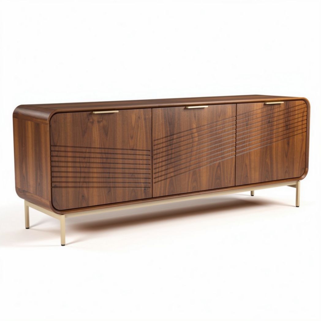 Mueble de almacenamiento en madera de roble con diseño moderno 180 x 45 x 75cm